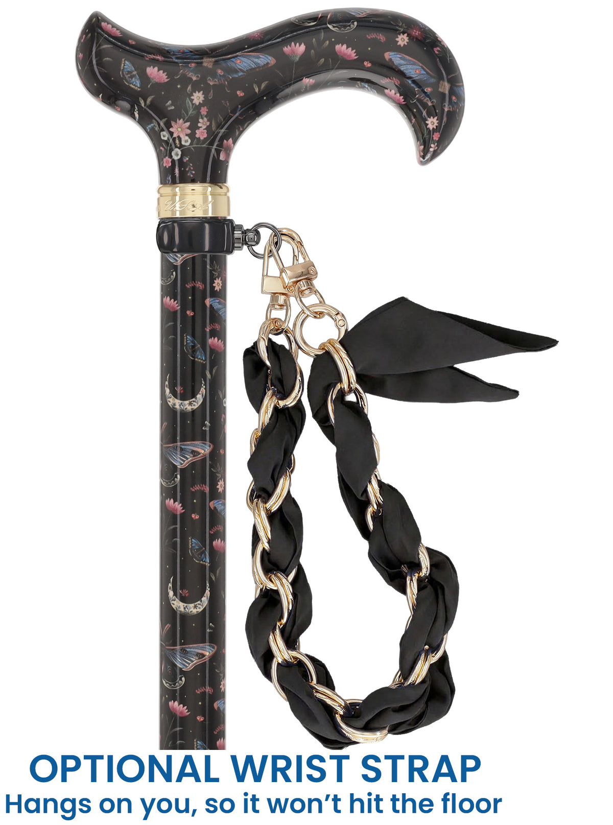 The Night Garden Designer Cane:  Patterned Derby Handle