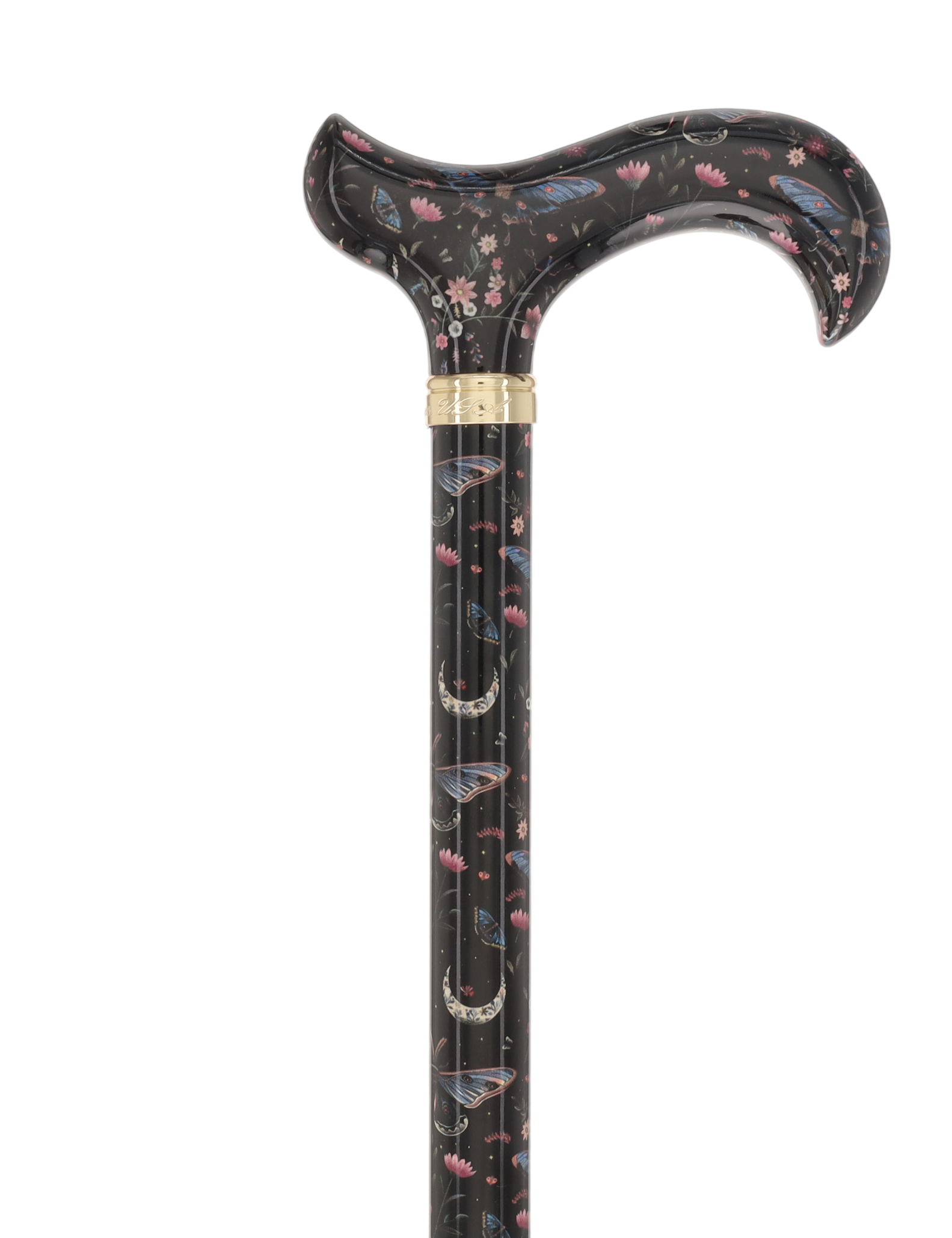 The Night Garden Designer Cane:  Patterned Derby Handle