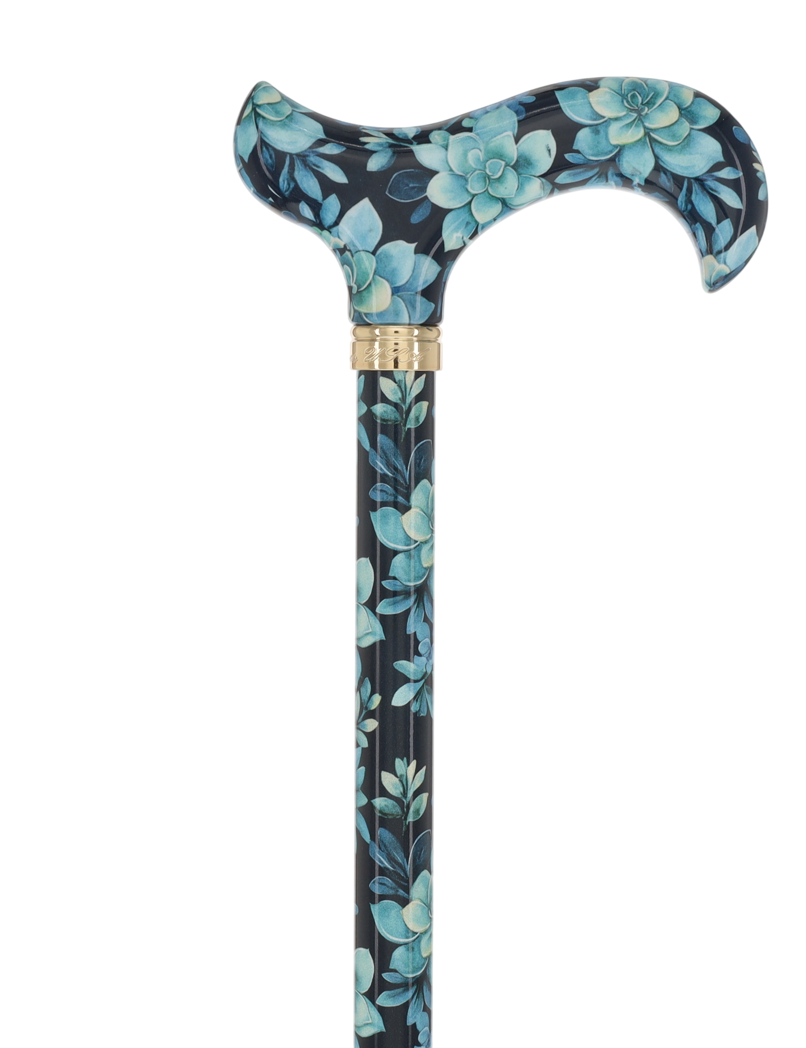 FashionStix Blue Bloom Succulents: Adjustable Designer Cane