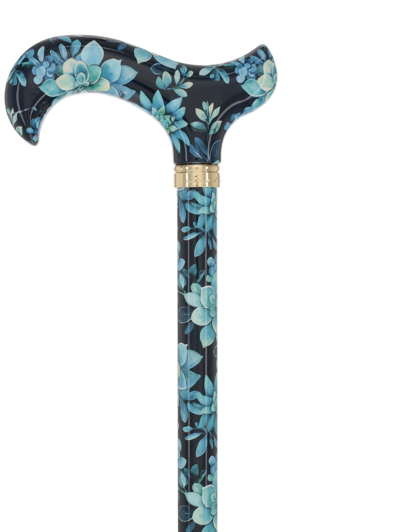 FashionStix Blue Bloom Succulents: Adjustable Designer Cane