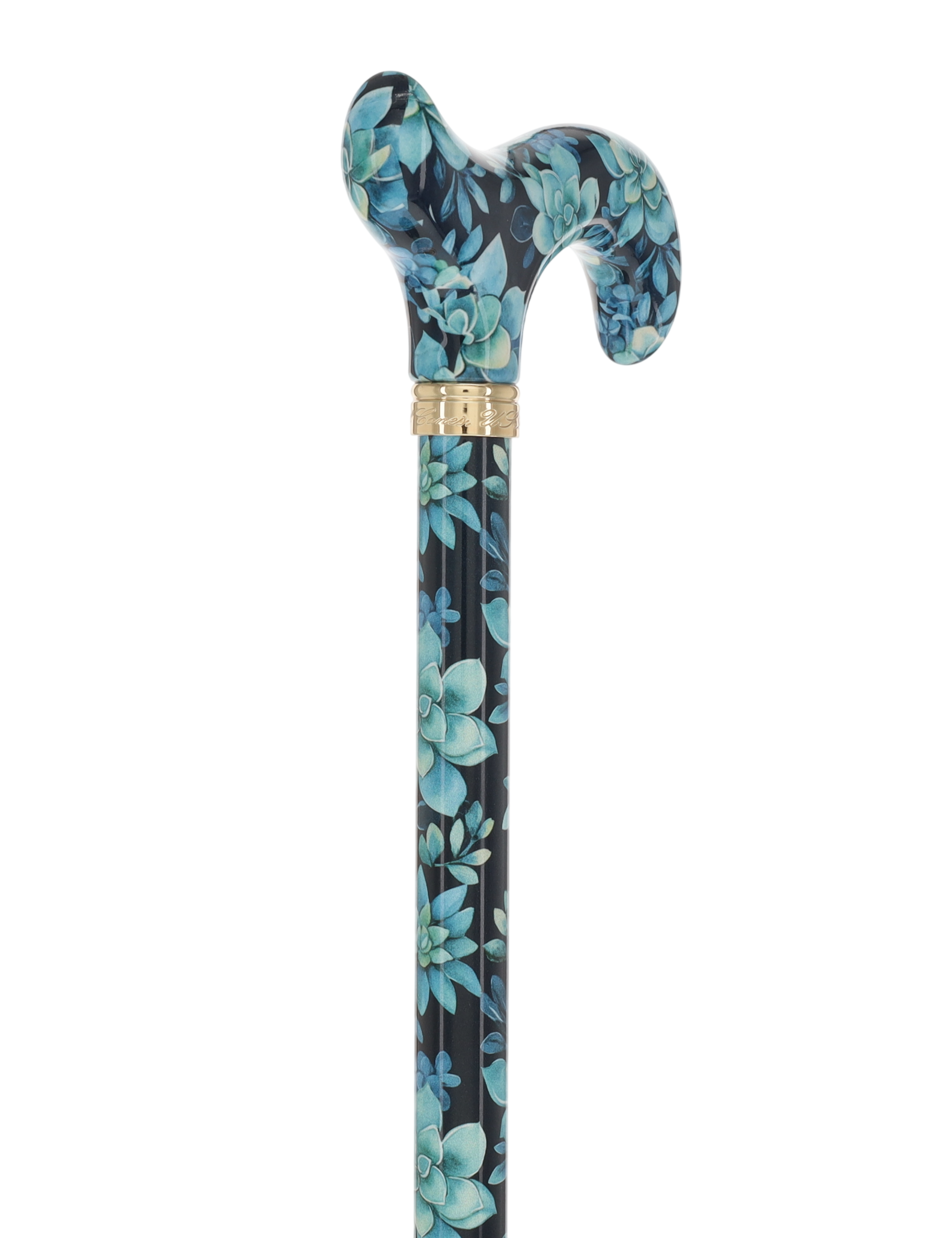 FashionStix Blue Bloom Succulents: Adjustable Designer Cane
