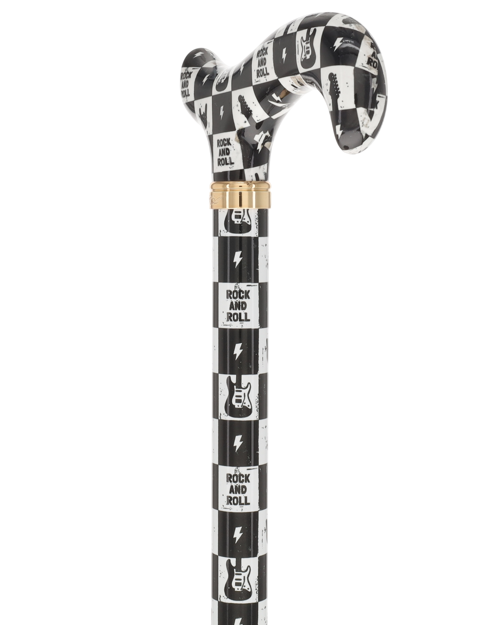 The Iconic Walk & Roll Designer Cane:  Patterned Derby Handle