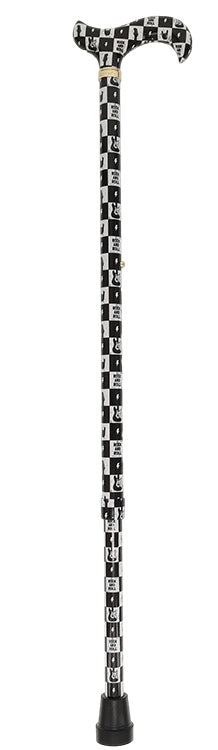 The Iconic Walk & Roll Designer Cane:  Patterned Derby Handle