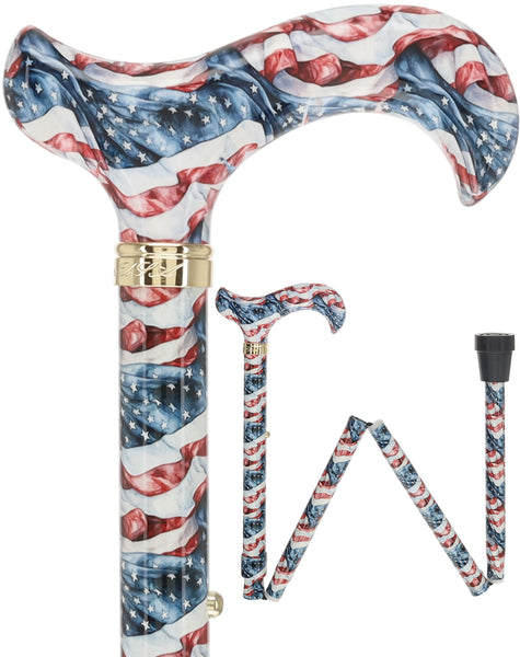 Designer Folding Cane: The America's