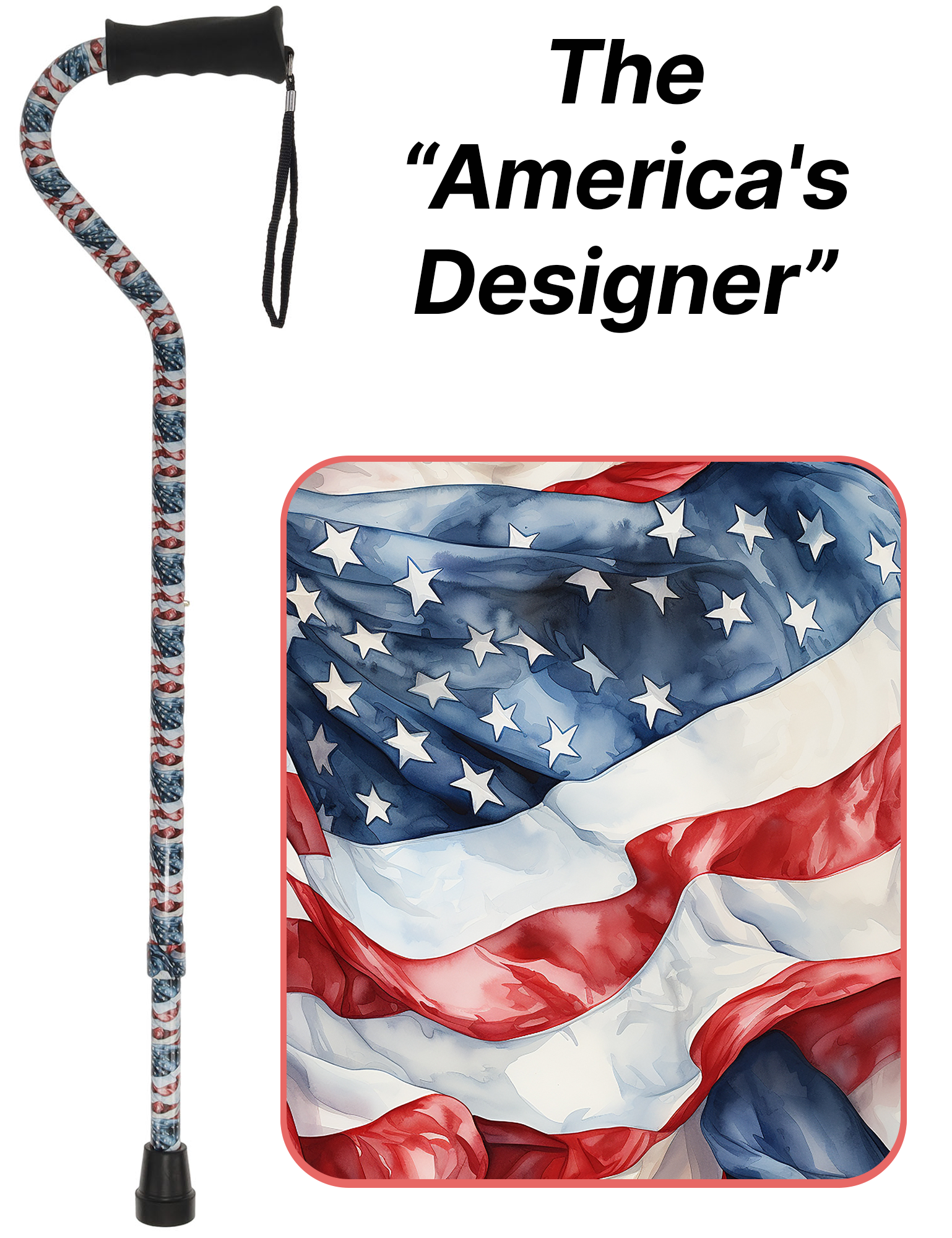 The America's Designer Adjustable Cane: Comfort Grip Offset