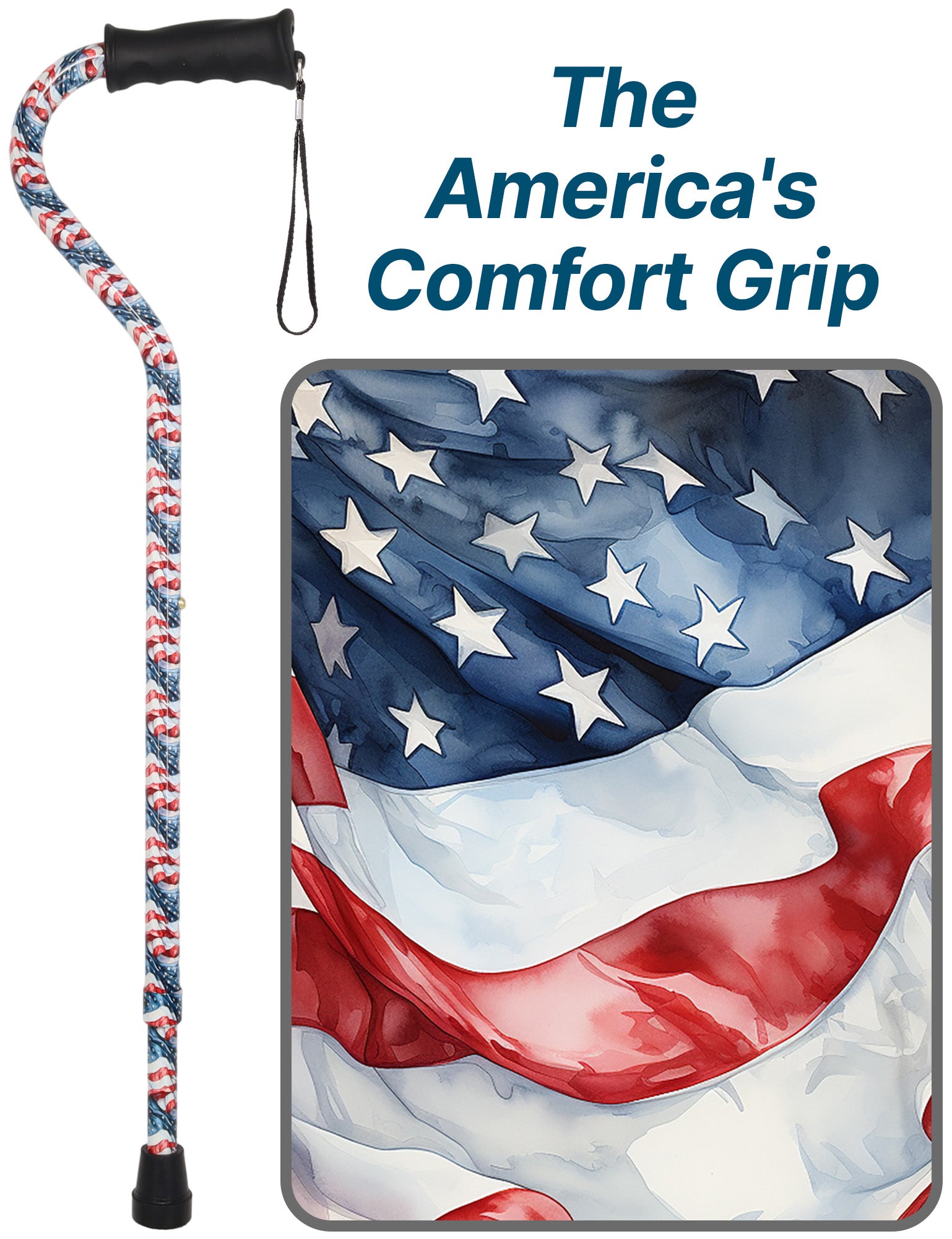 The America's Designer Adjustable Cane: Comfort Grip Offset