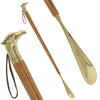 Shoe Horn Elegance: Brass Eagle Head, Durable Ash Wood Handle