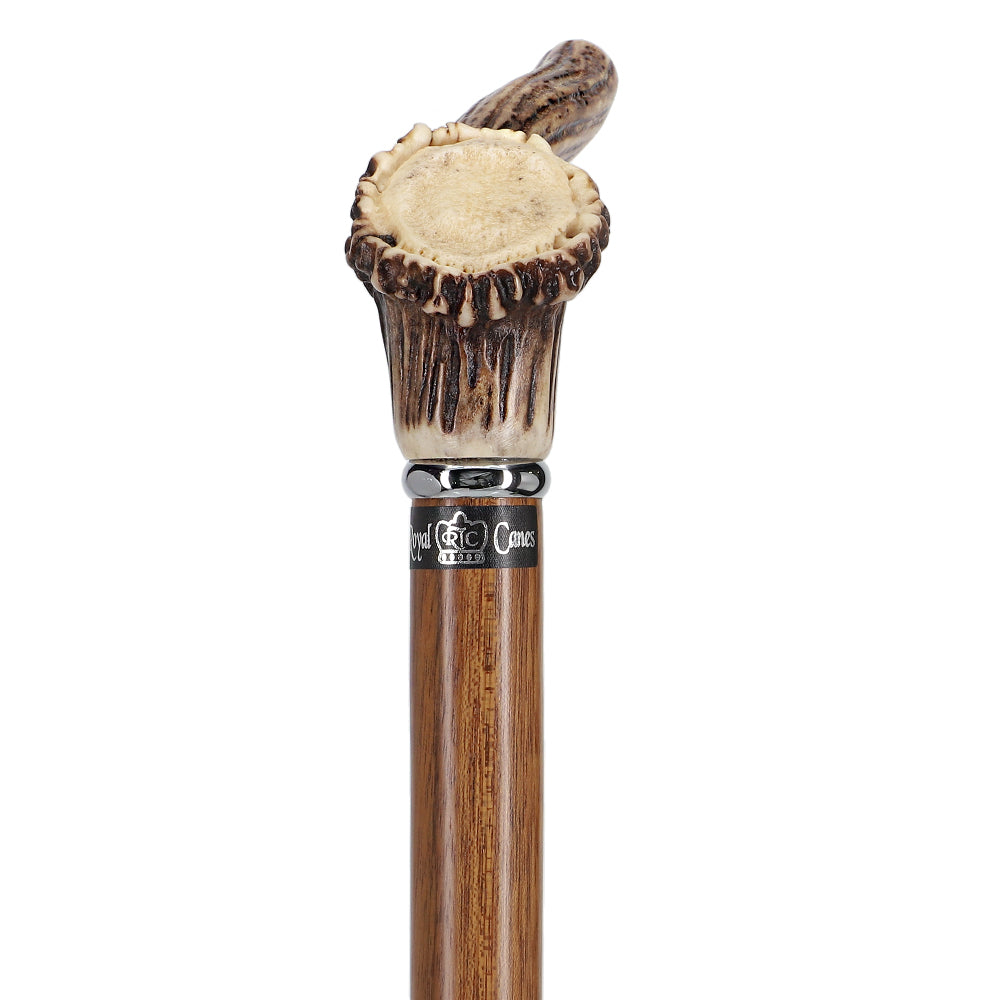 Scratch and Dent Exclusive Genuine Deer Stag Horn Cane with Ovangkol Wood Shaft V3139