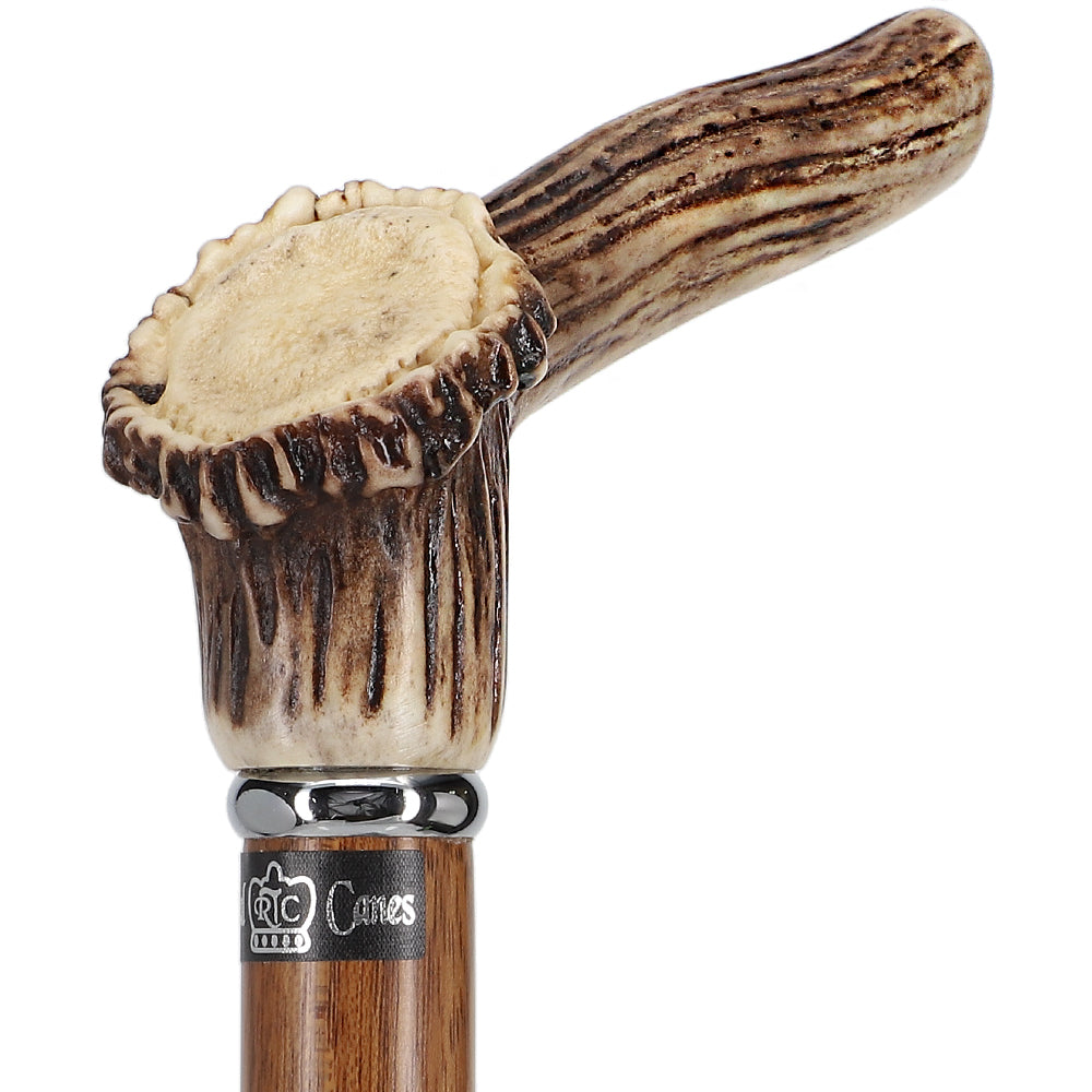 Scratch and Dent Exclusive Genuine Deer Stag Horn Cane with Ovangkol Wood Shaft V3139