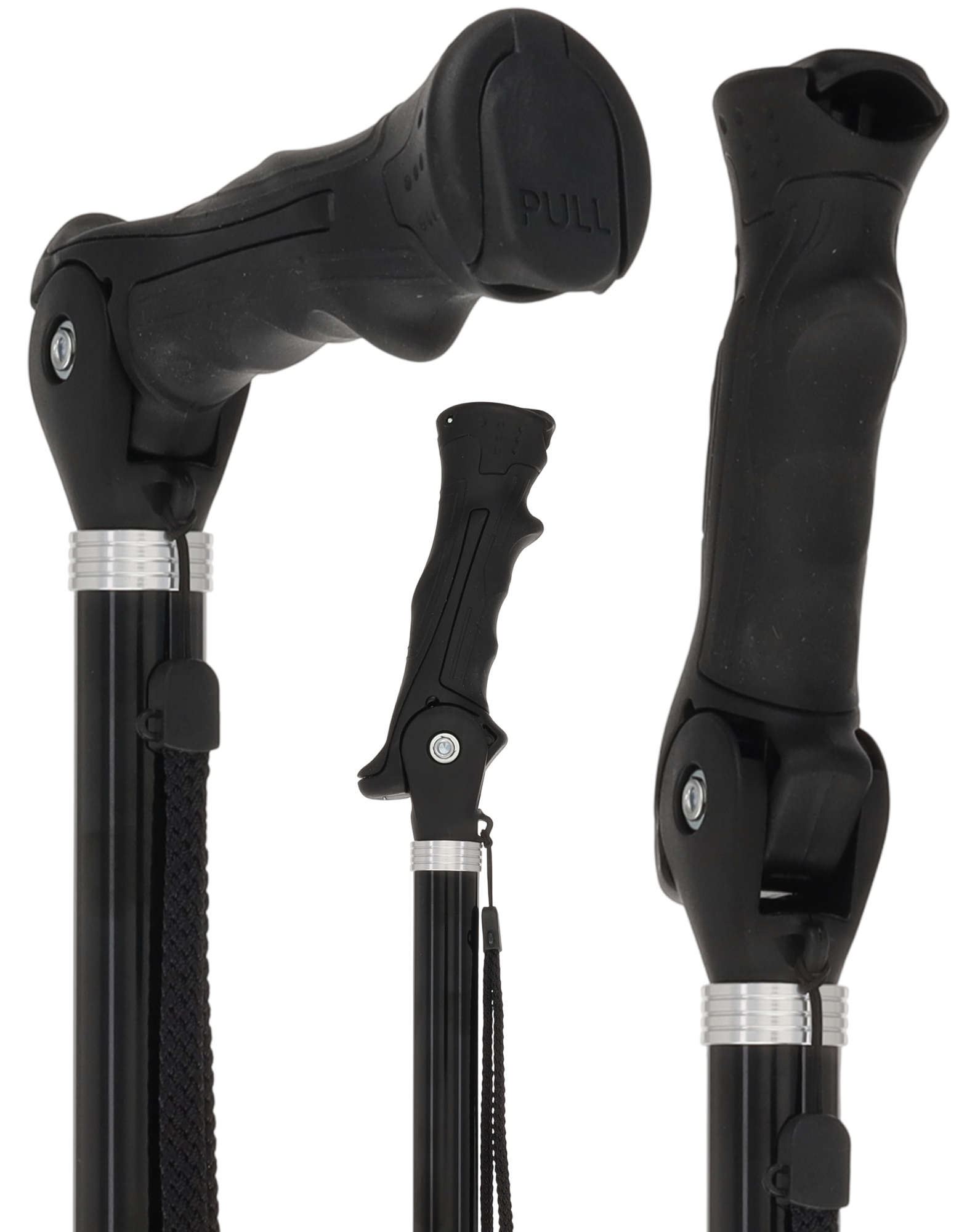 Black Adjustable Walking Hiking Staff
