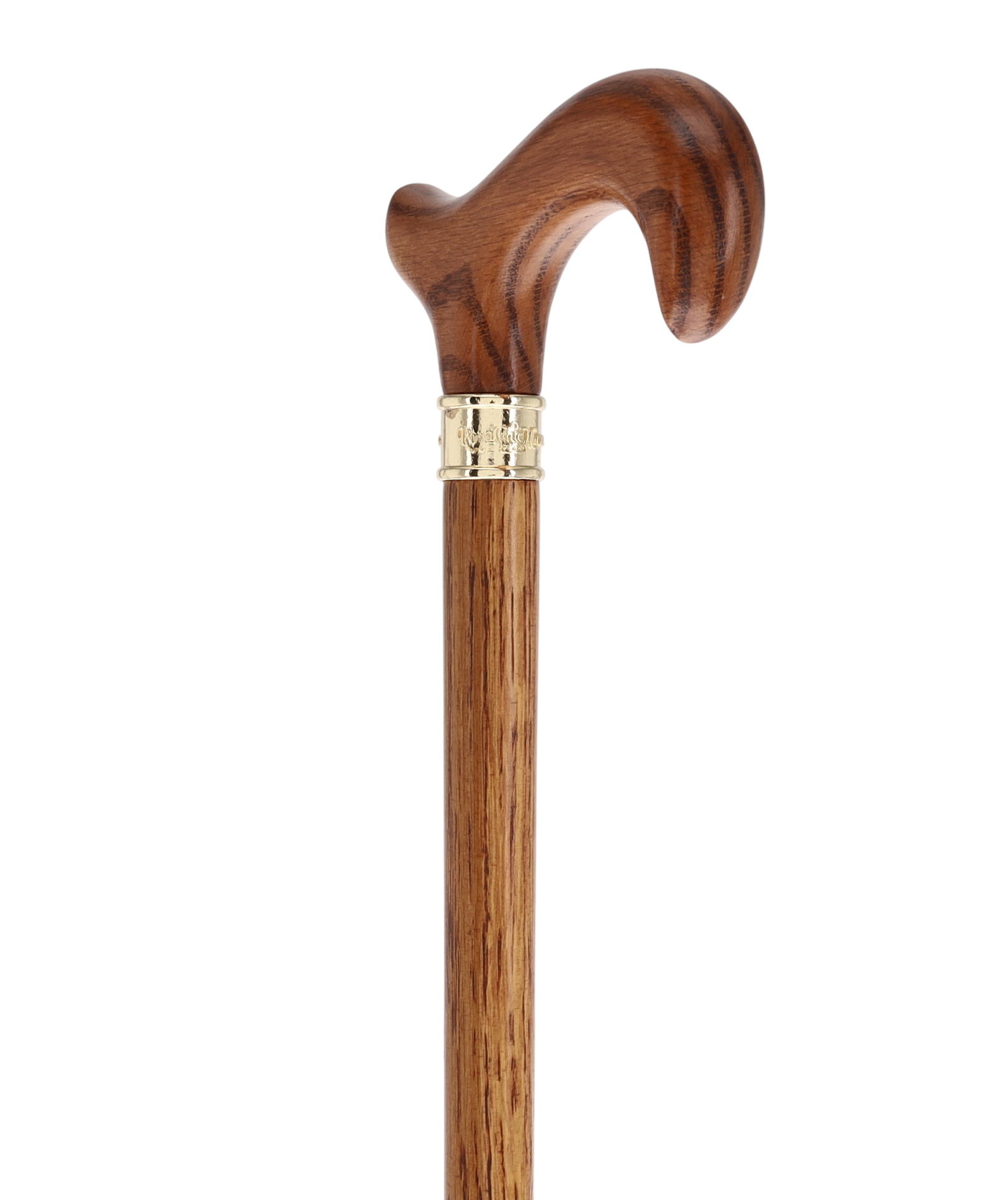 Luxury Oak Derby Cane - 3 Piece & Brass Embossed Collar
