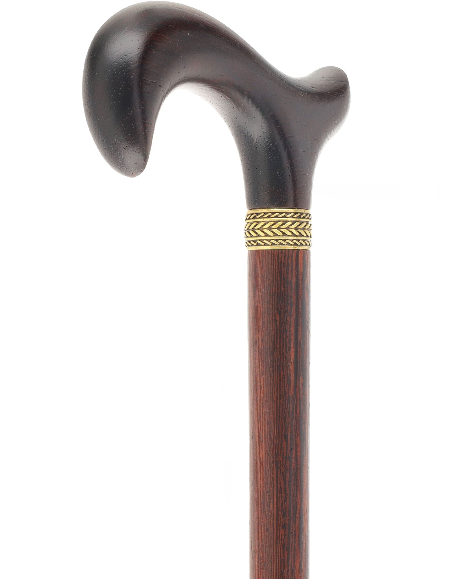 Luxury Wenge Derby Cane - 3-Piece with Brass Collar