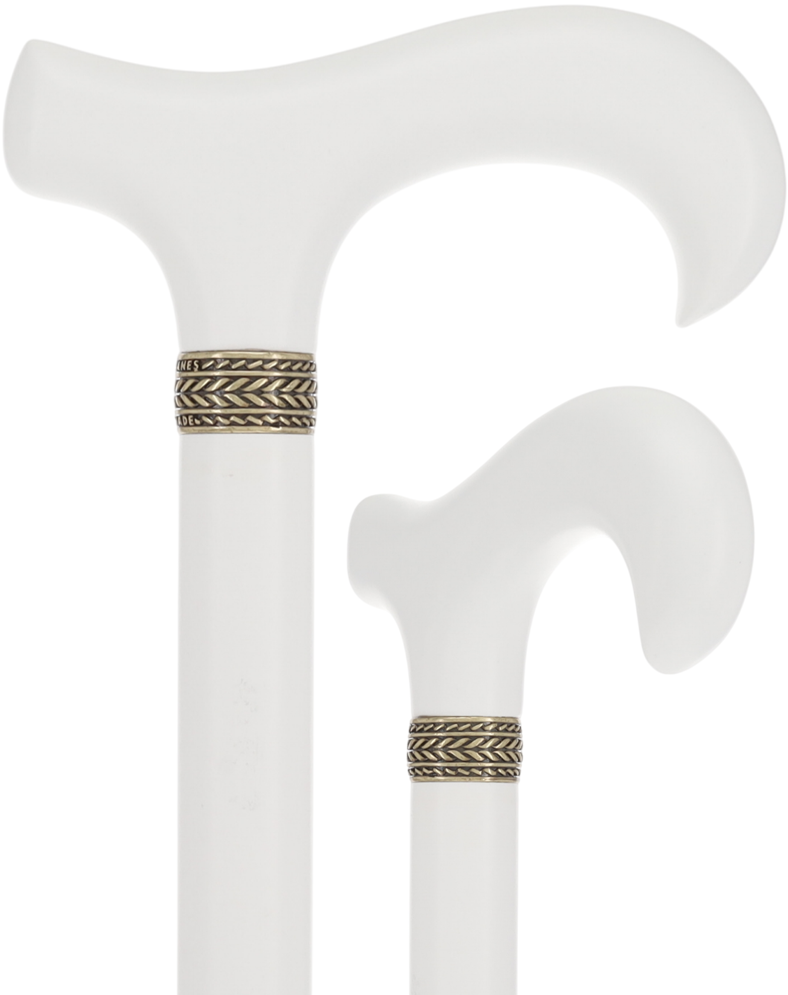 Derby Handle - XL Size - Extra Long & Strong (All White, Pewter Collar)