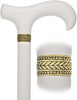 Sleek White Derby Handle: Beechwood Shaft with Polished Finish