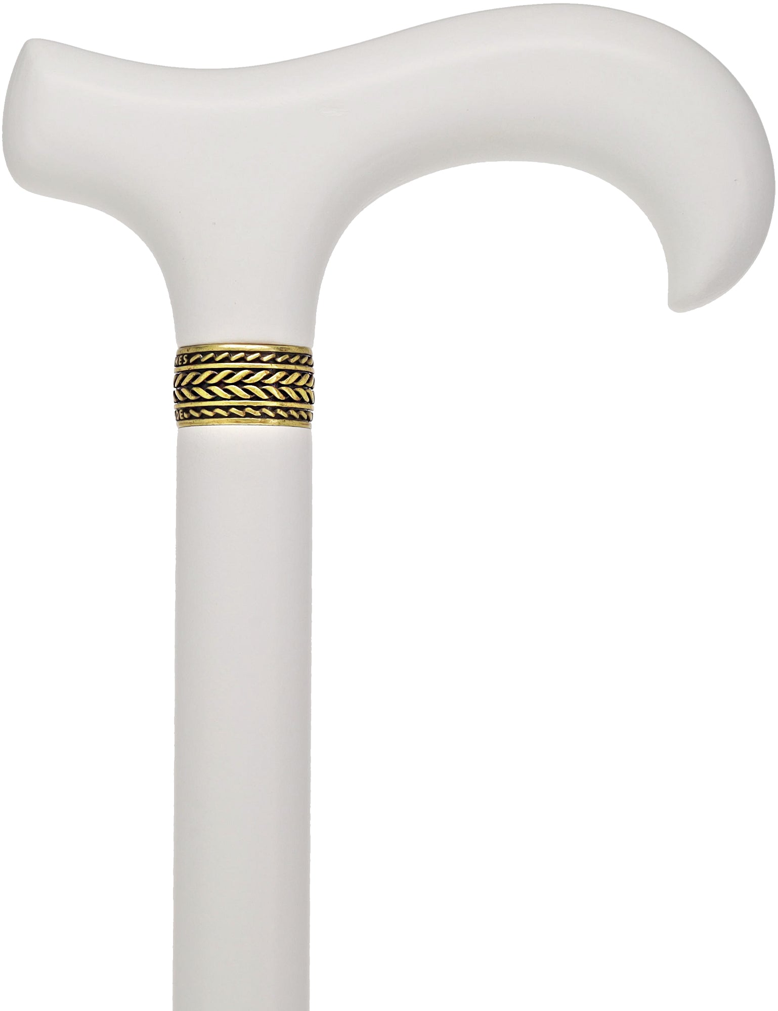 Derby Handle - XL Size - Extra Long & Strong (All White, Pewter Collar)