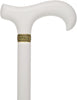 Sleek White Derby Handle: Beechwood Shaft with Polished Finish