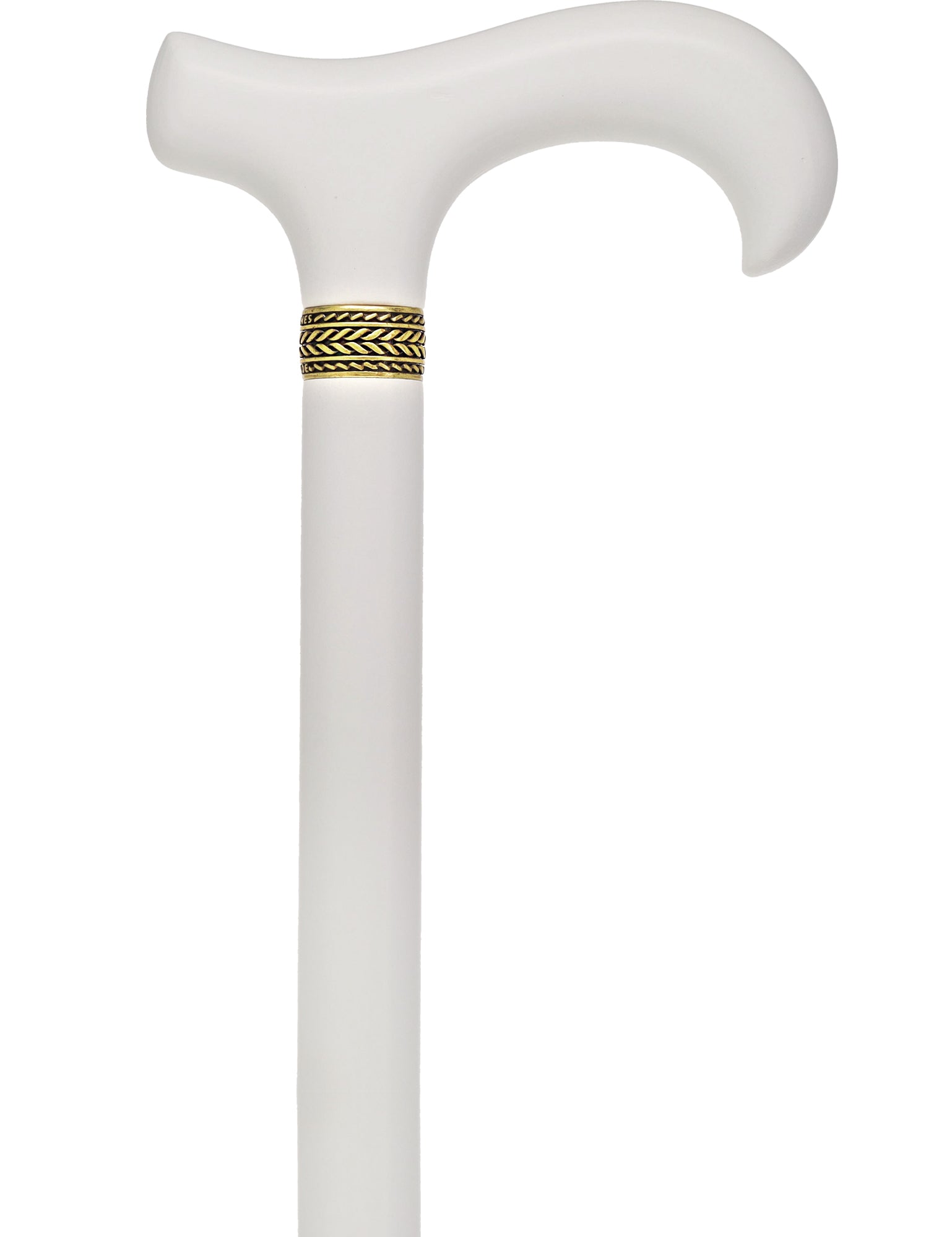 Derby Handle - XL Size - Extra Long & Strong (All White, Pewter Collar)