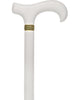 Sleek White Derby Handle: Beechwood Shaft with Polished Finish