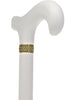 Sleek White Derby Handle: Beechwood Shaft with Polished Finish