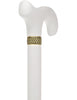 Sleek White Derby Handle: Beechwood Shaft with Polished Finish