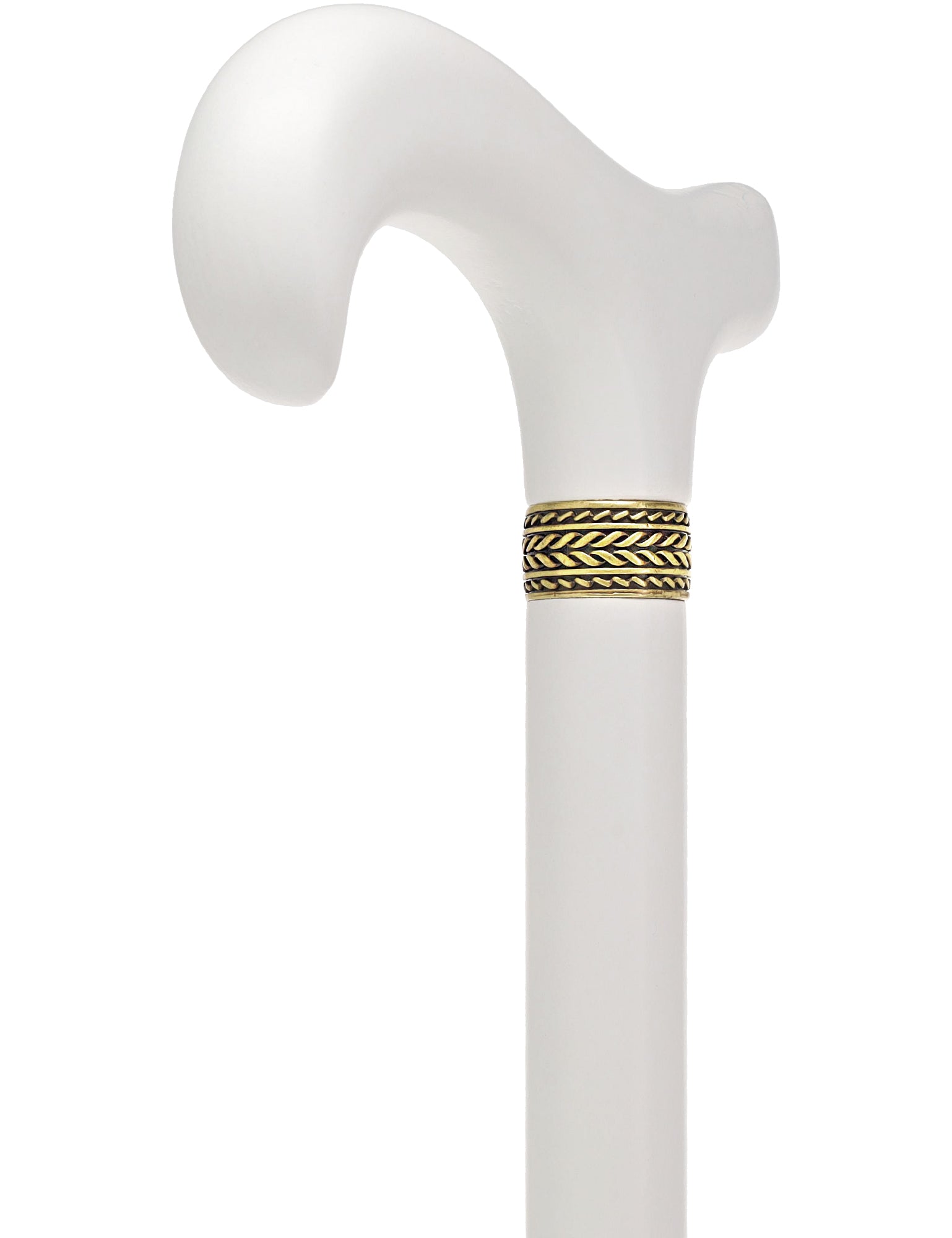 Derby Handle - XL Size - Extra Long & Strong (All White, Pewter Collar)
