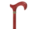 Striking Mahogany Red Derby Cane: Premium Natural Ash Wood w/ Pewter Collar