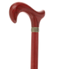 Striking Mahogany Red Derby Cane: Premium Natural Ash Wood w/ Pewter Collar