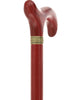 Striking Mahogany Red Derby Cane: Premium Natural Ash Wood w/ Pewter Collar