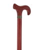 Striking Mahogany Red Derby Cane: Premium Natural Ash Wood w/ Pewter Collar