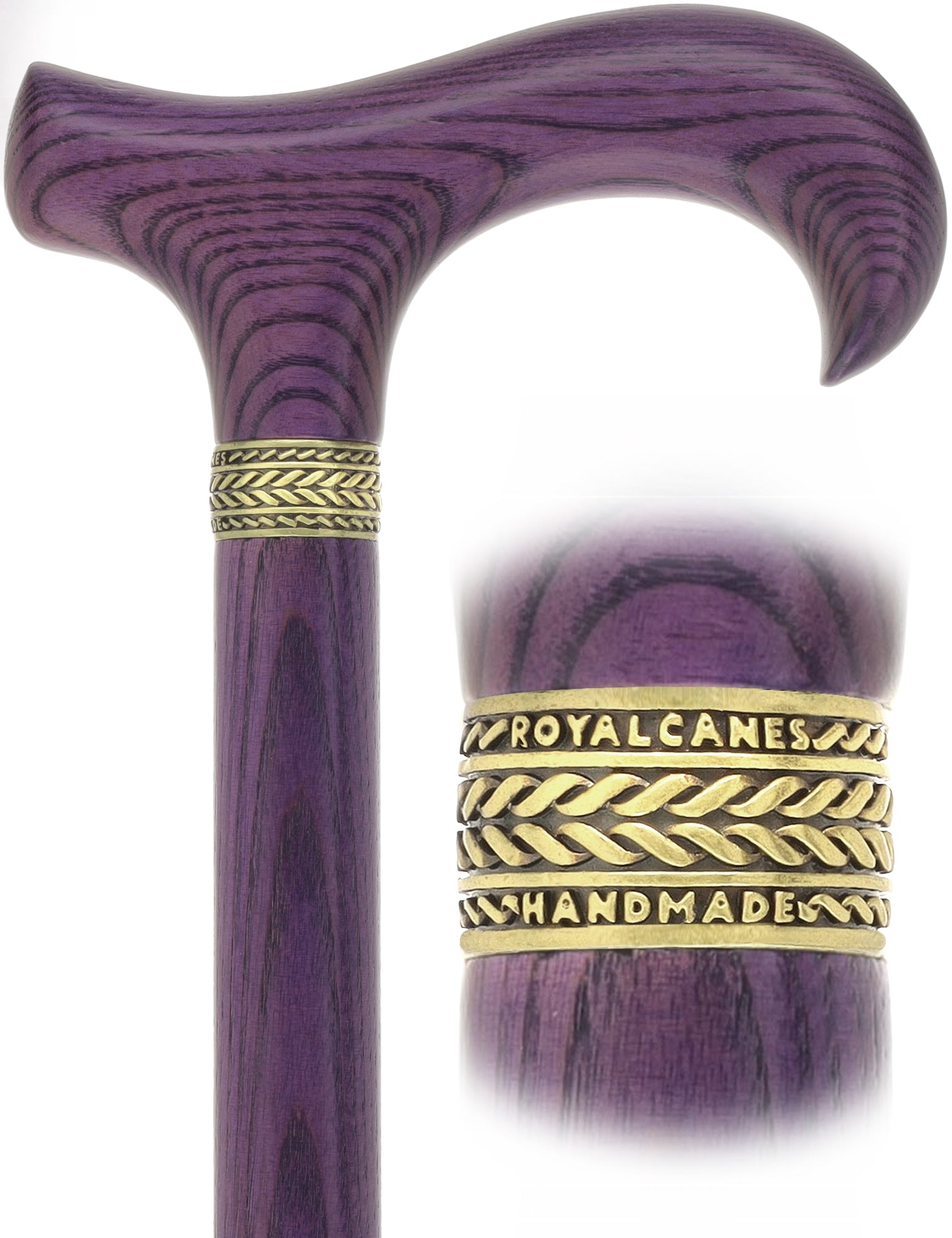 Derby Handle - XL Size - Extra Long & Strong (All Purple, Pewter Collar)