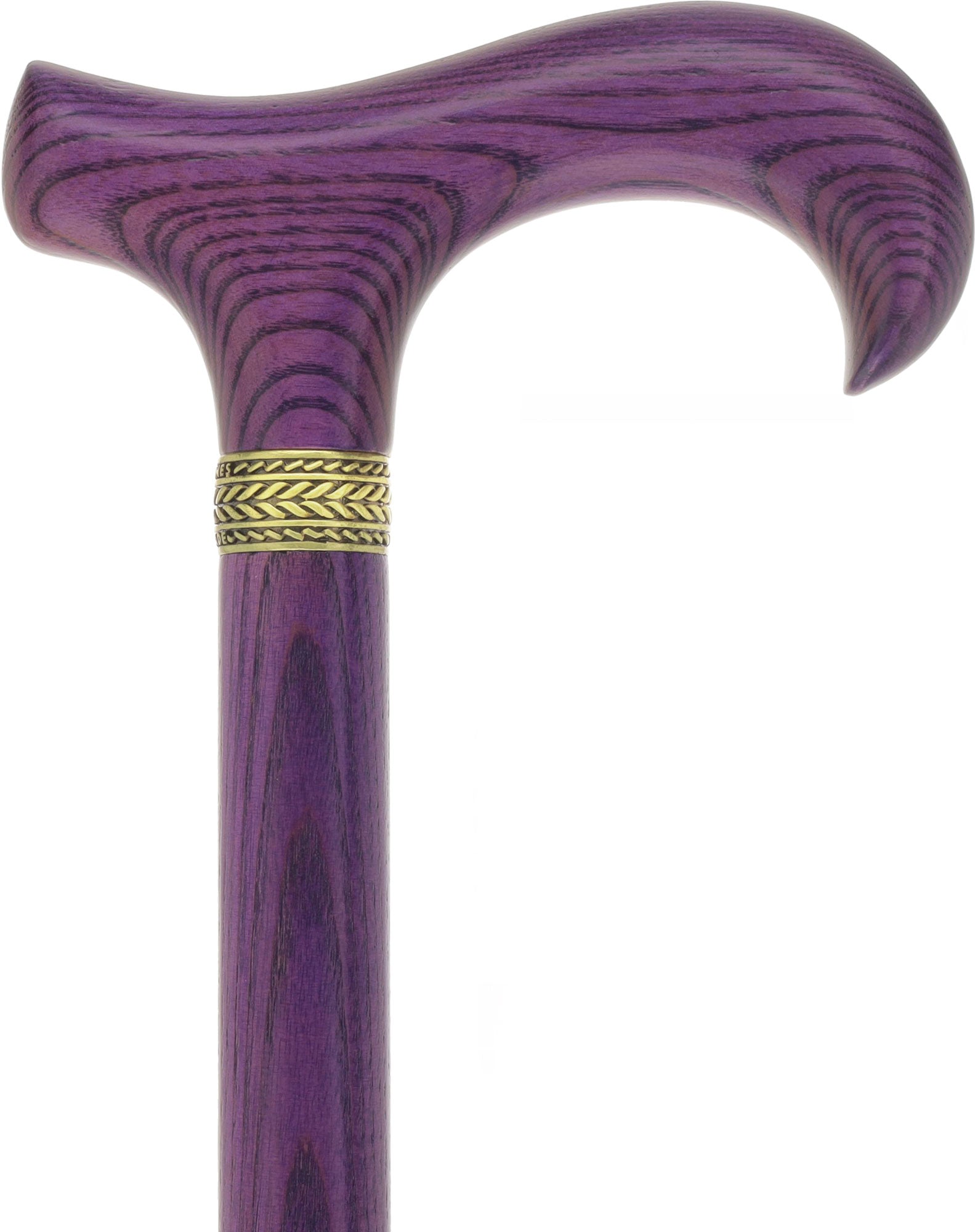 Super Strong Derby Handle Cane - Ash Wood, Pewter Wheat Collar, Matching Stain, 3 Color Options