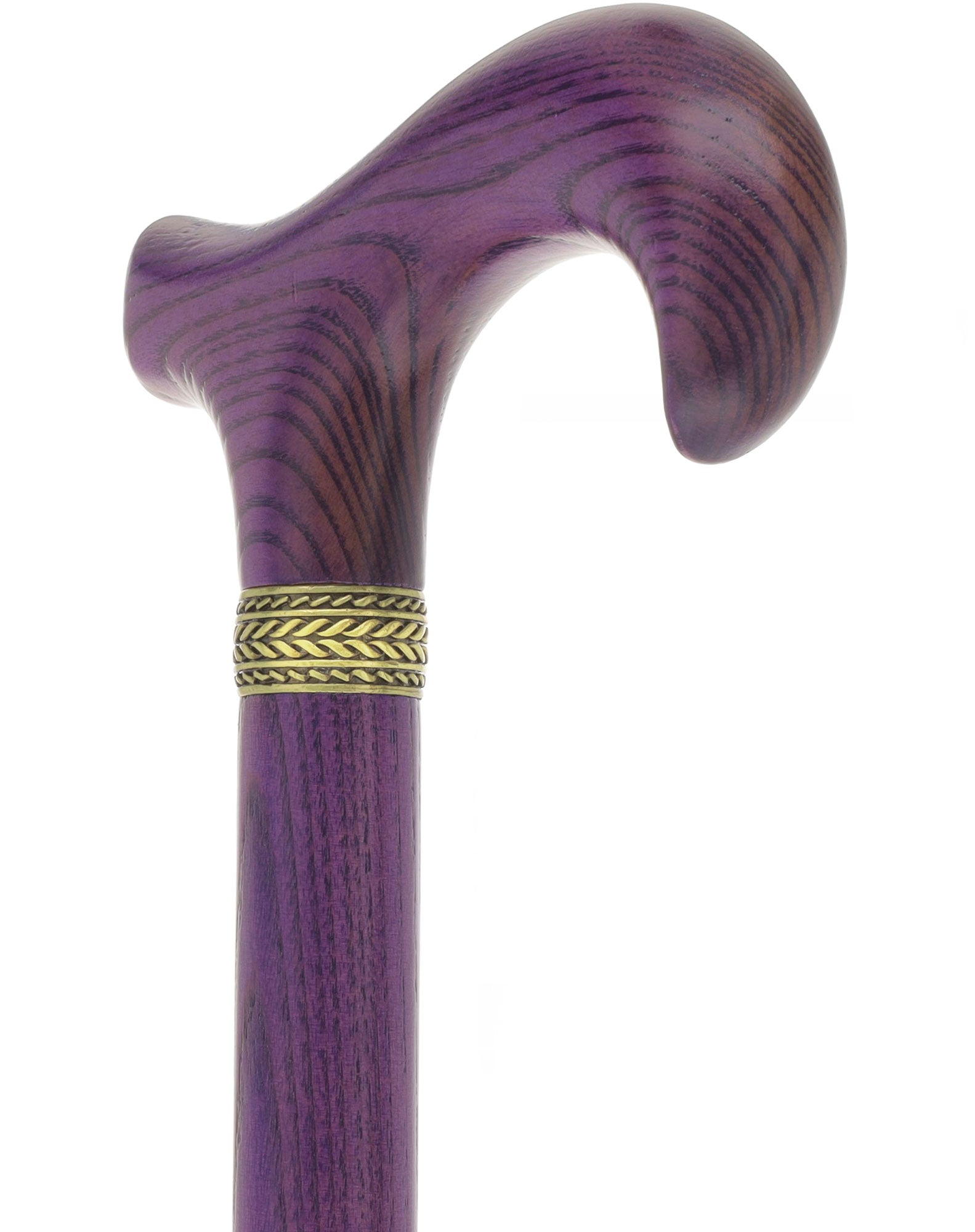 Super Strong Derby Handle Cane - Ash Wood, Pewter Wheat Collar, Matching Stain, 3 Color Options