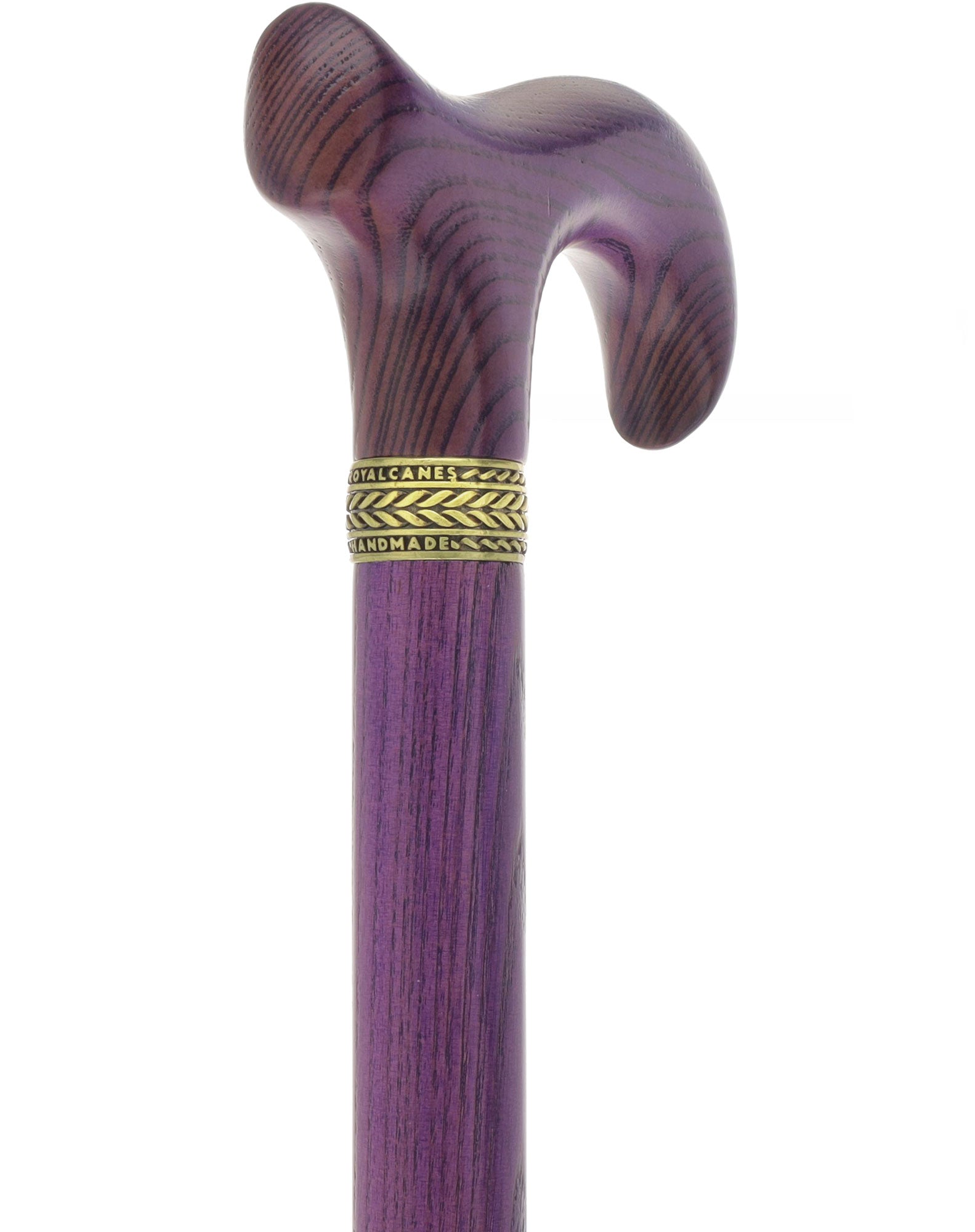 Super Strong Derby Handle Cane - Ash Wood, Pewter Wheat Collar, Matching Stain, 3 Color Options