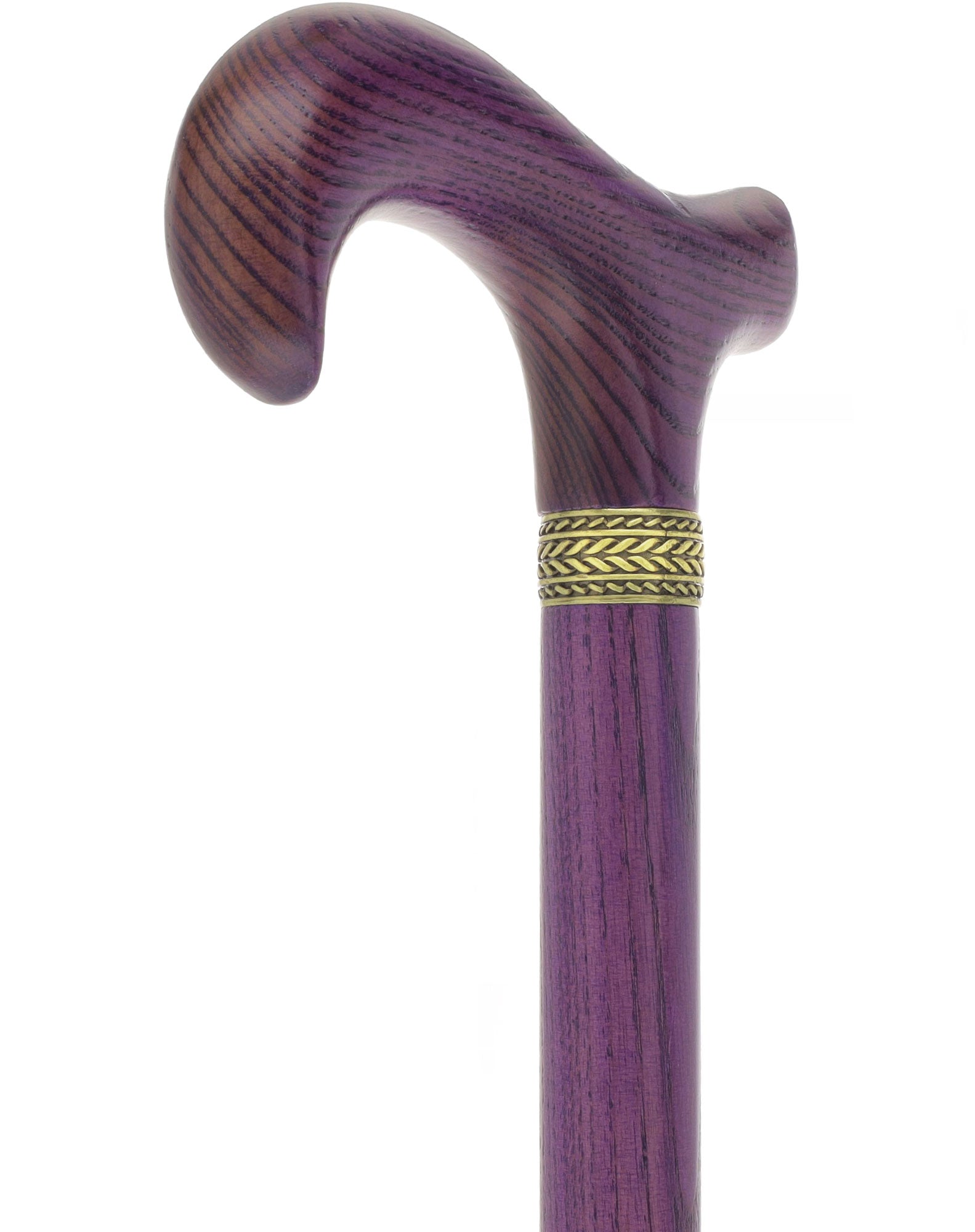 Super Strong Derby Handle Cane - Ash Wood, Pewter Wheat Collar, Matching Stain, 3 Color Options
