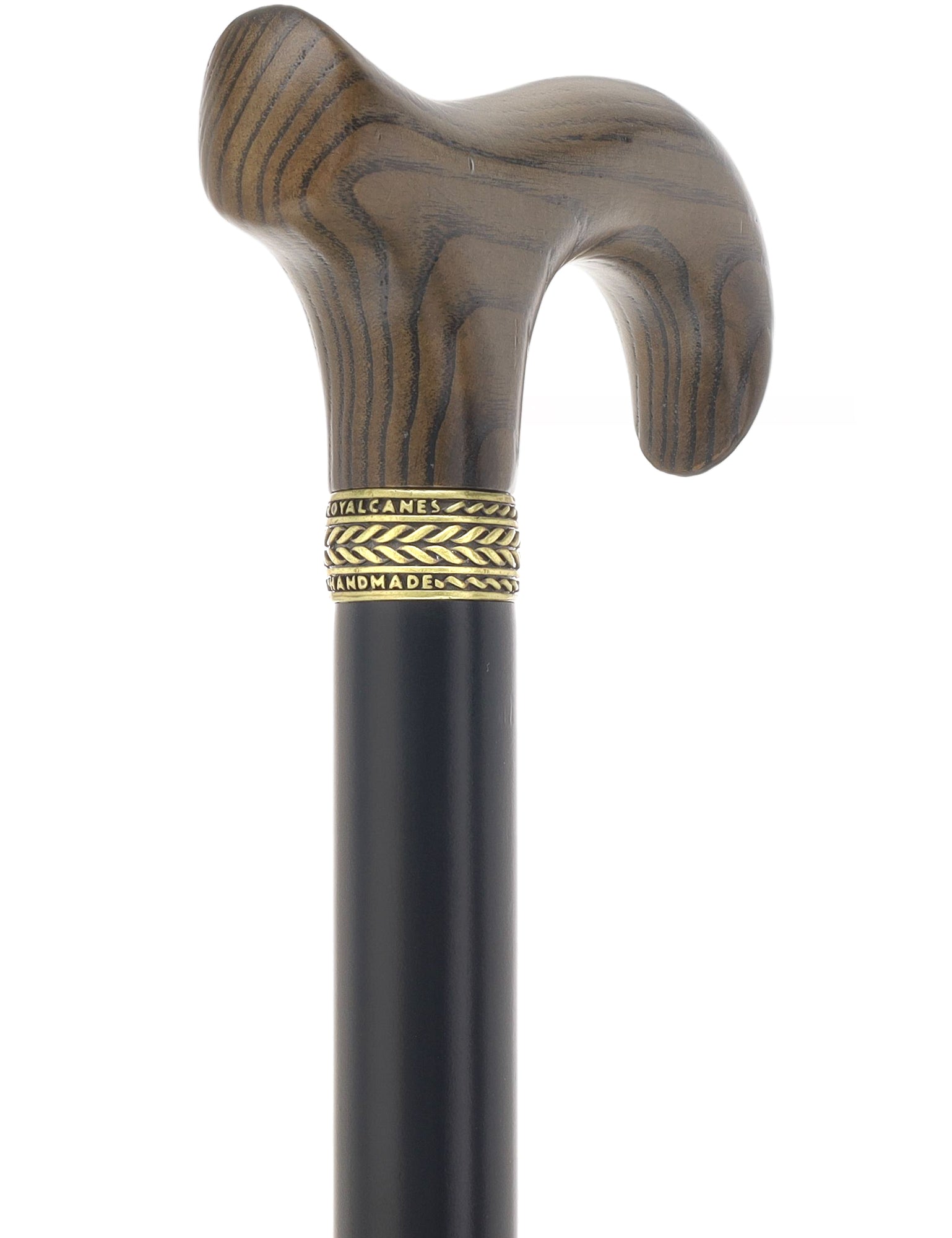 Royal Canes Standard Size Classic Derby: Wood-Stained, Pewter Collar, 6 Color Options