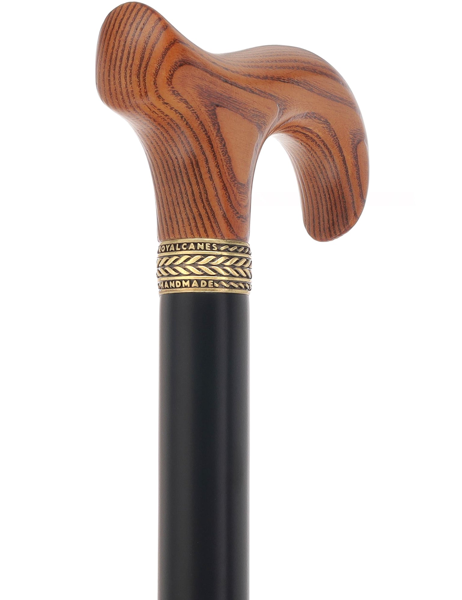 Royal Canes Standard Size Classic Derby: Wood-Stained, Pewter Collar, 6 Color Options