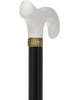 Sleek White Derby Handle: Beechwood Shaft with Polished Finish