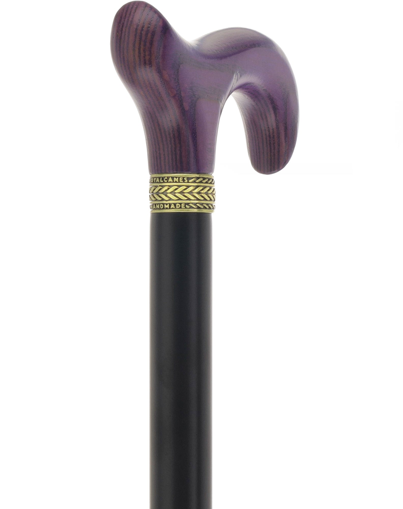Royal Canes Standard Size Classic Derby: Wood-Stained, Pewter Collar, 6 Color Options