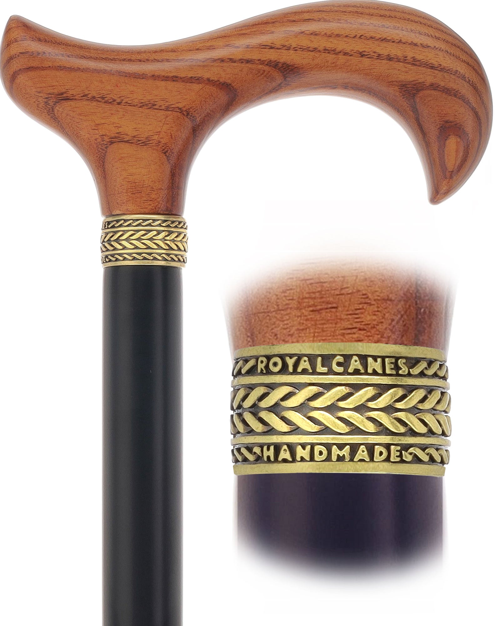 Derby Handle - Standard Size (Expresso Brown, Black, Pewter Collar)
