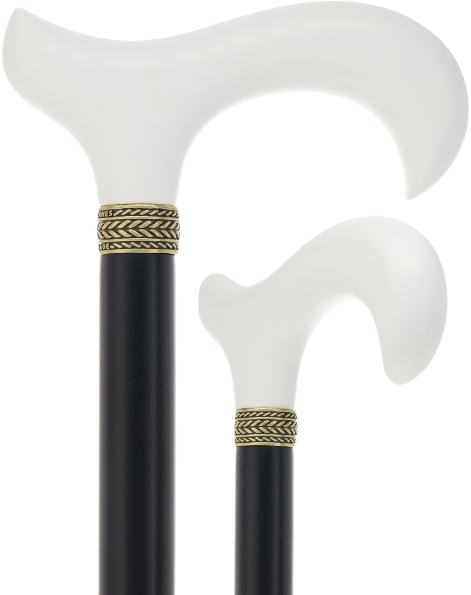 Derby Handle - Standard Size (White, Black, Pewter Collar)