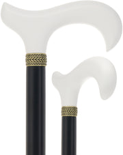 Derby Handle - Standard Size (White, Black, Pewter Collar)