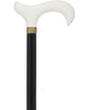 Sleek White Derby Handle: Beechwood Shaft with Polished Finish