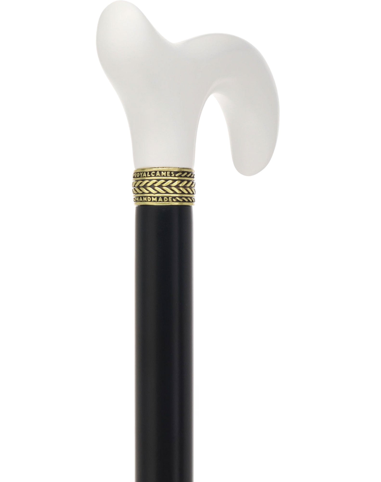 Derby Handle - Standard Size (White, Black, Pewter Collar)