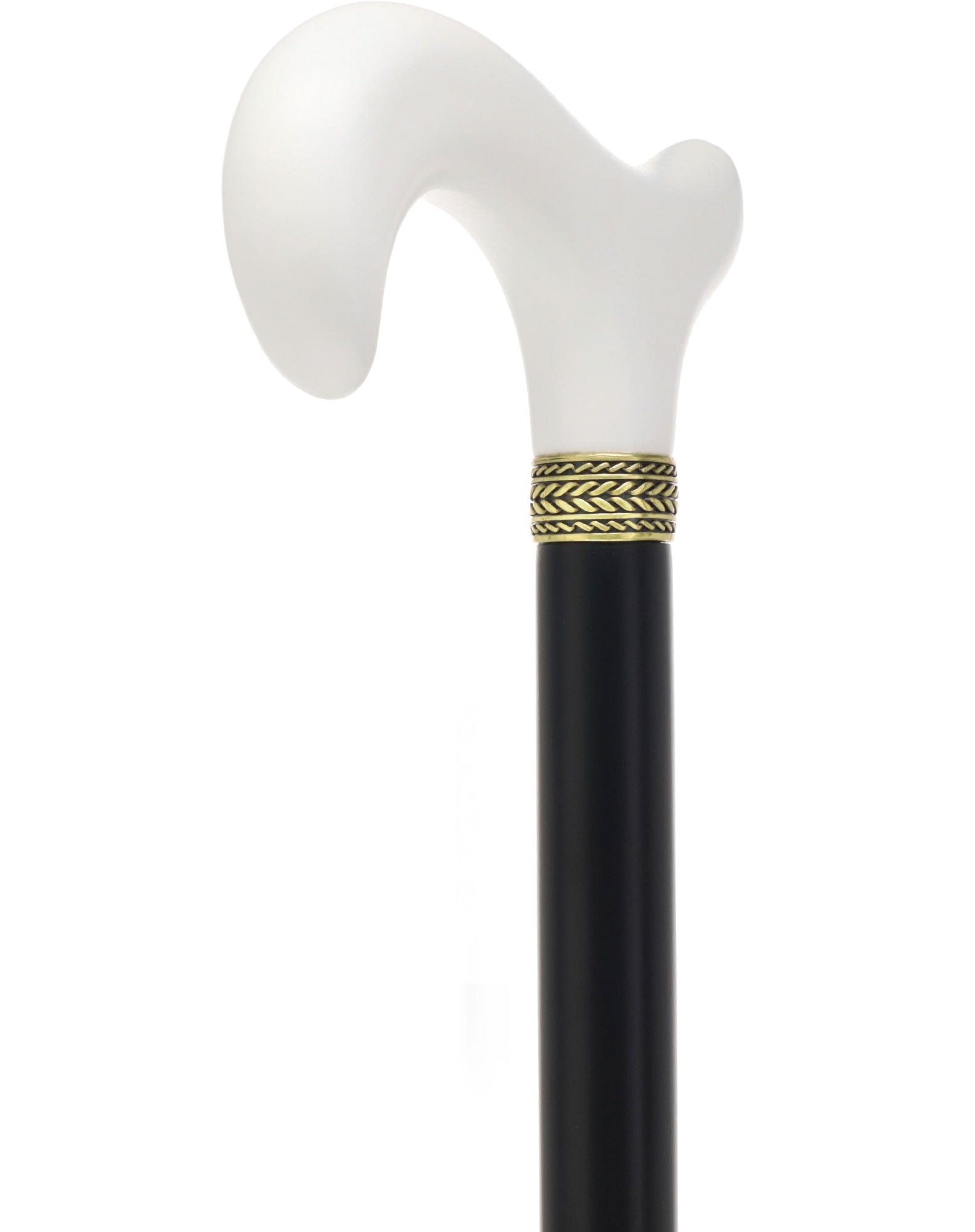 Derby Handle - Standard Size (White, Black, Pewter Collar)