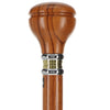 Rosewood Flat Top Knob Handle Walking Stick With Rosewood Shaft and Two Tone Collar