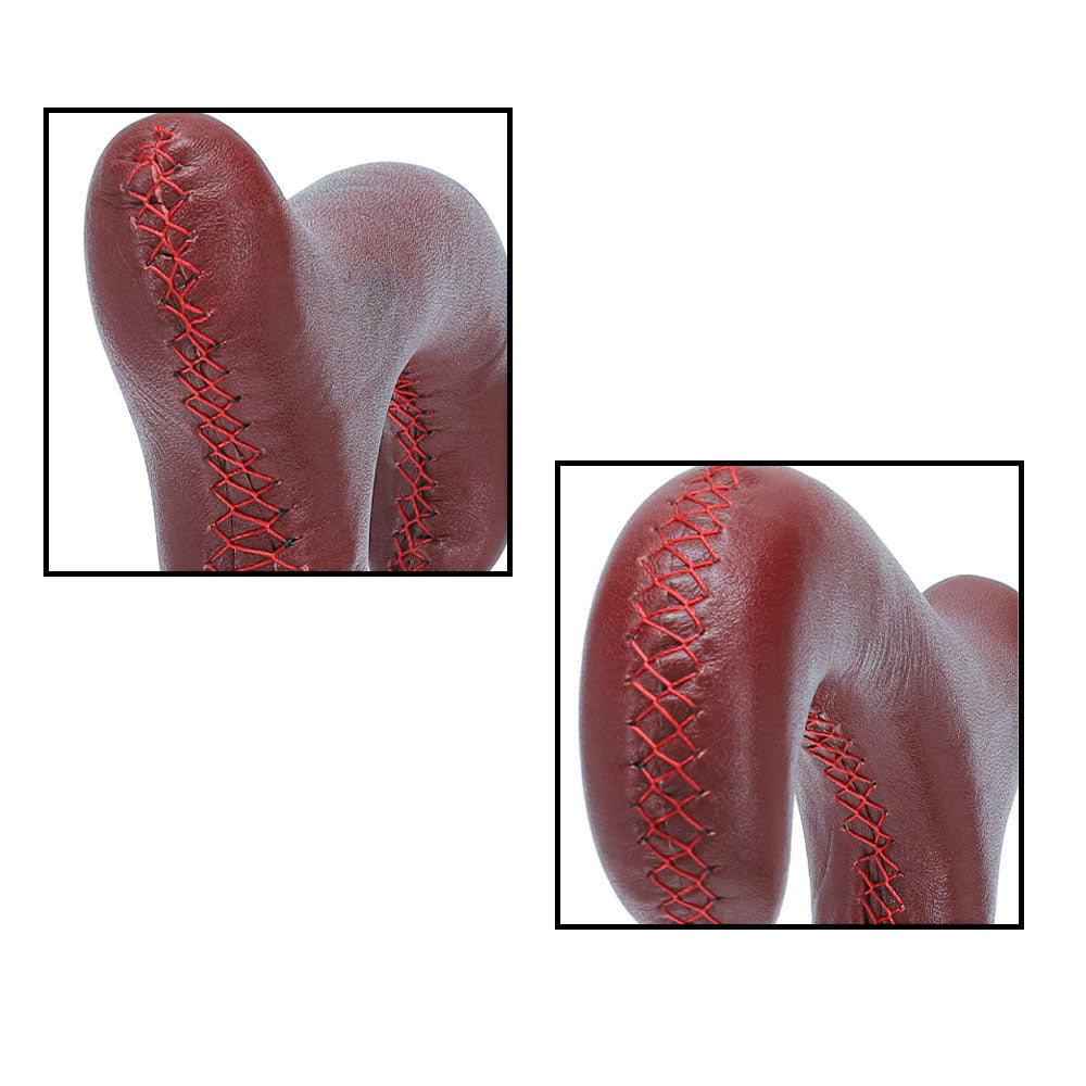 Soft Genuine Leather Red Grip: Red Derby Cane, Padauk Wood Shaft
