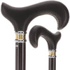 Soft Genuine Leather Grip Derby Cane: Sleek Black Beechwood Shaft