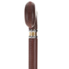 Brown Leather Wrapped Derby Walking Cane With Leather Shaft and Two Tone Collar