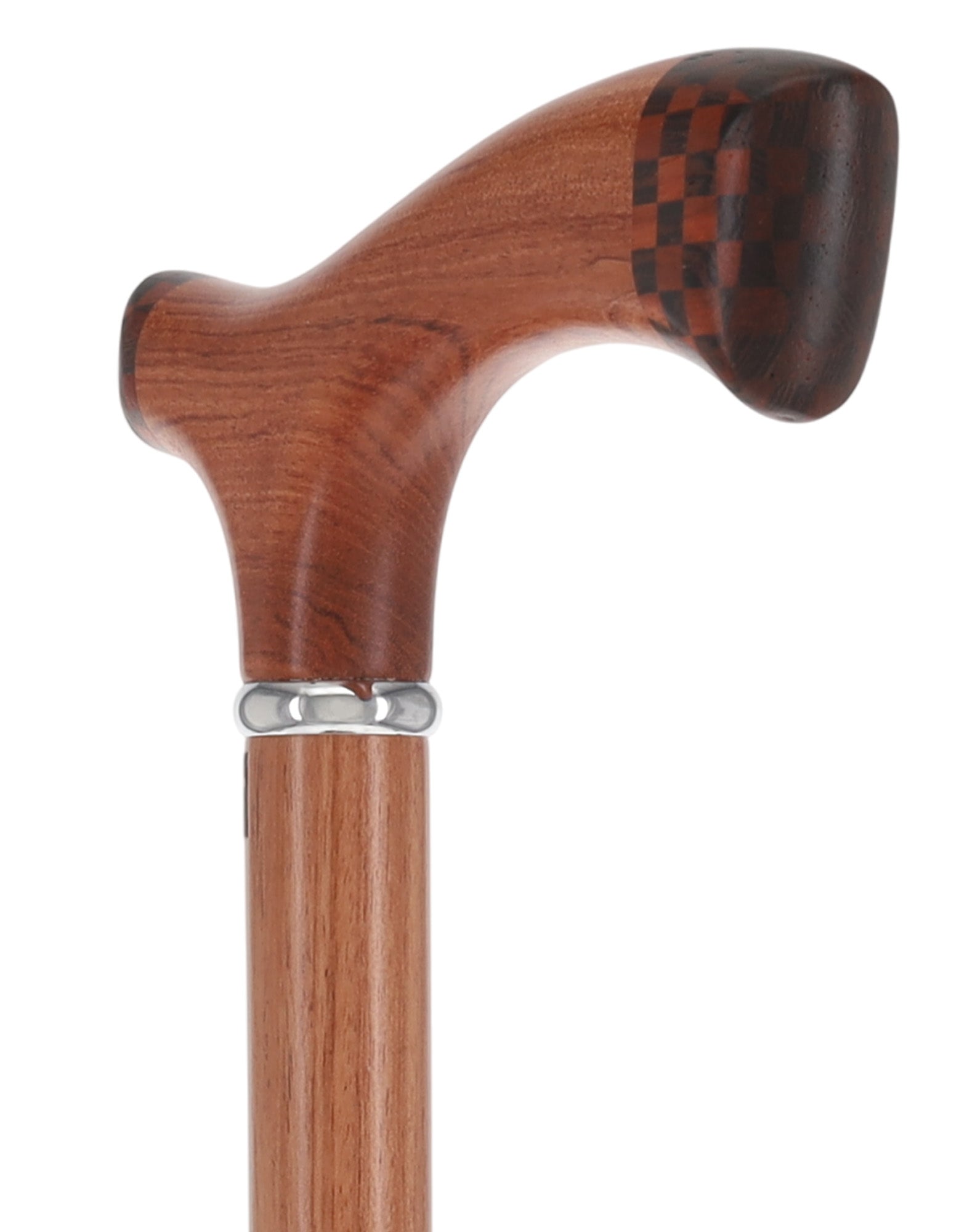 Rosewood 3D Fritz: Unique Inlay Checker Handle Walking Cane
