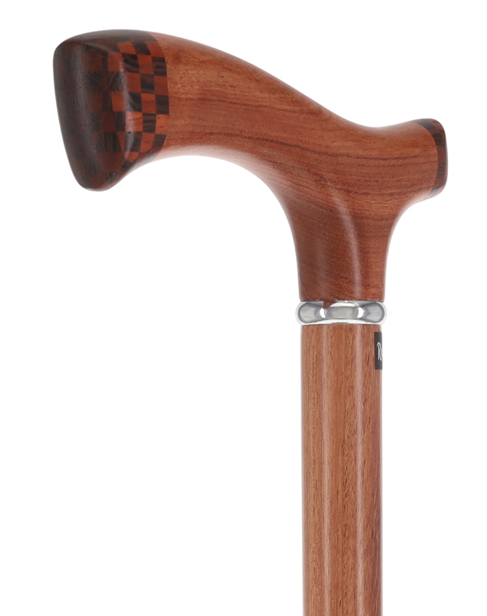 Rosewood 3D Fritz: Unique Inlay Checker Handle Walking Cane